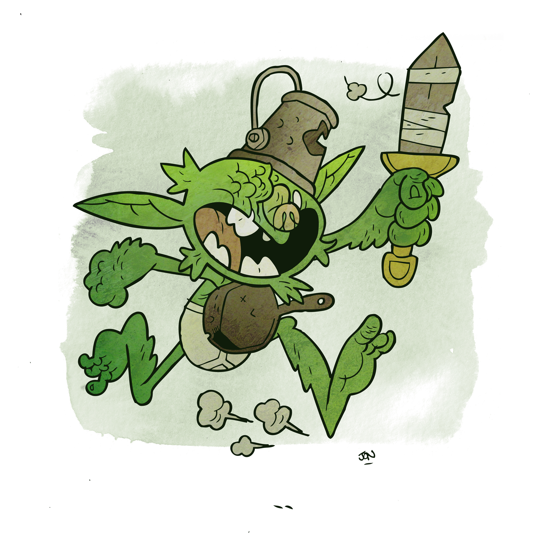 A goblin warrior rushes to the fray.