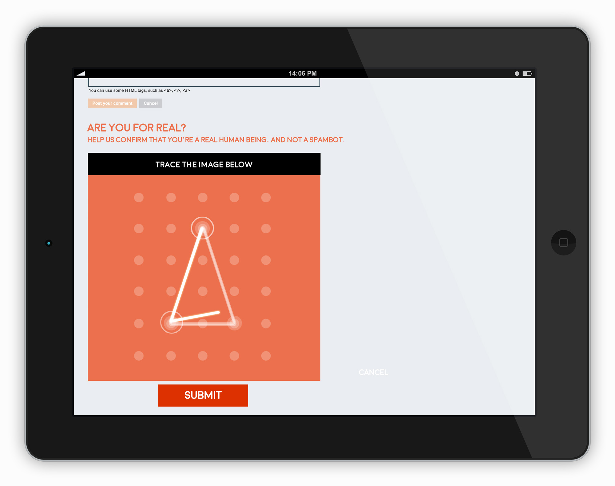 Tablet layout