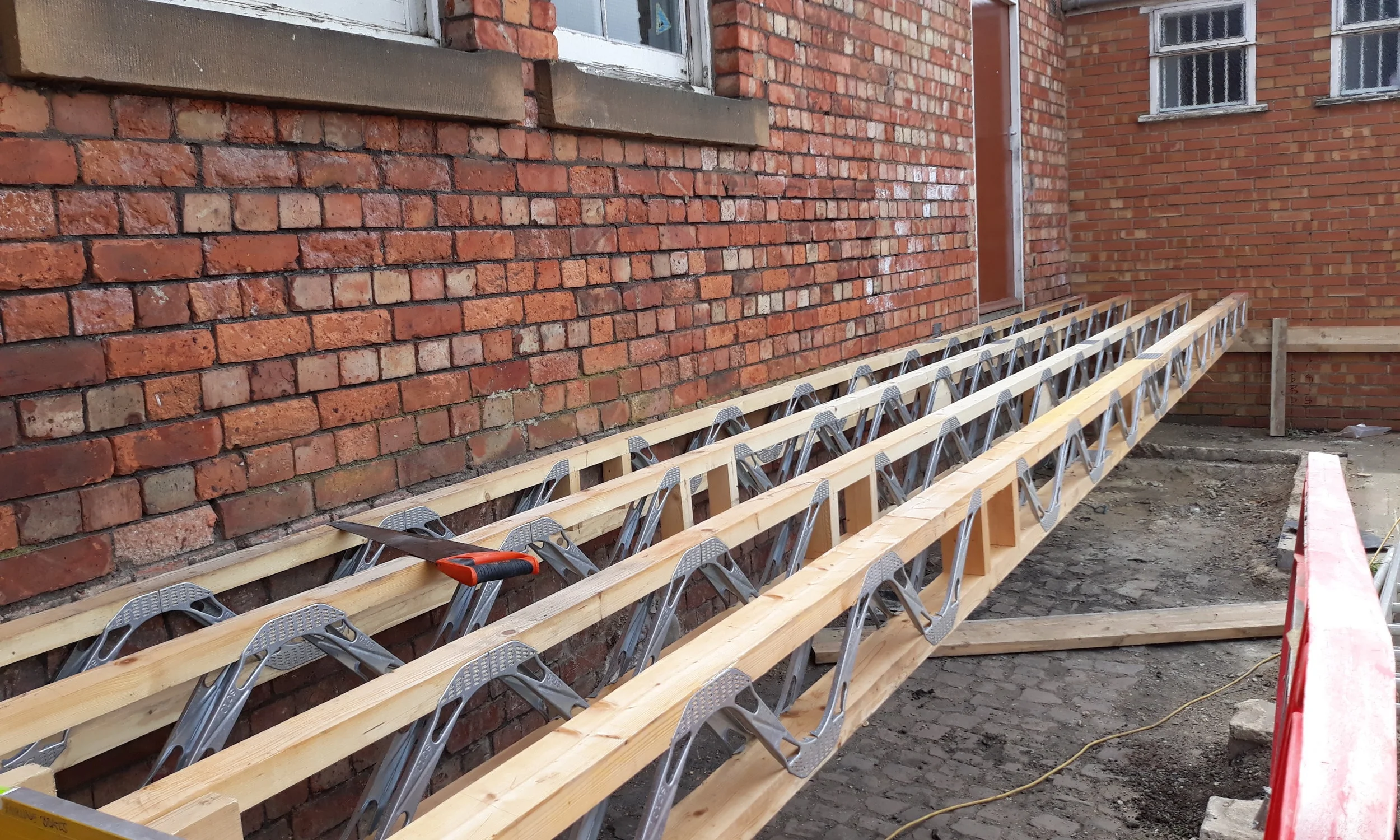 The ramp under construction