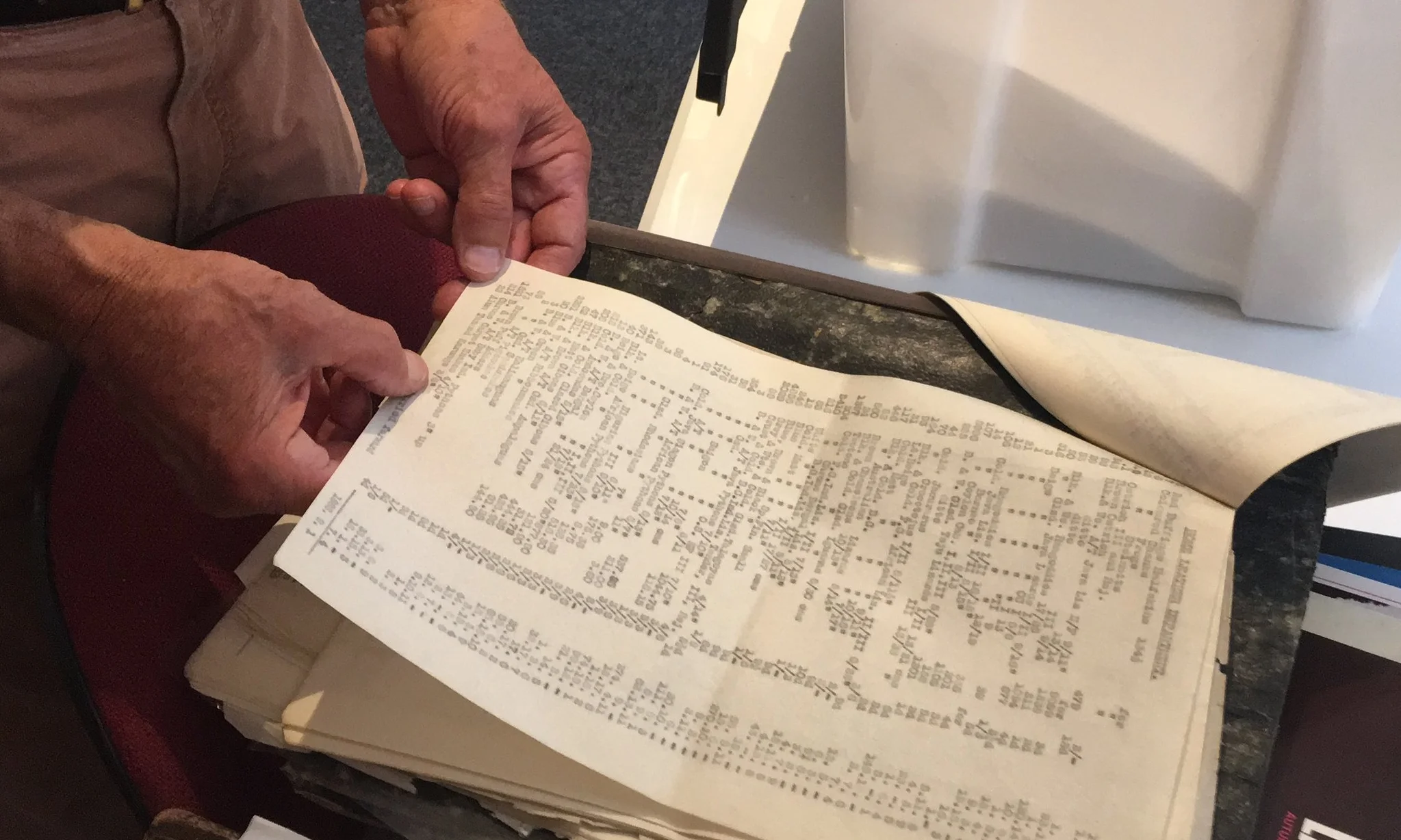 One of the very many documents being read, catalogued and archived