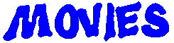 Bold blue text spelling 'MOVIES' on a white background.