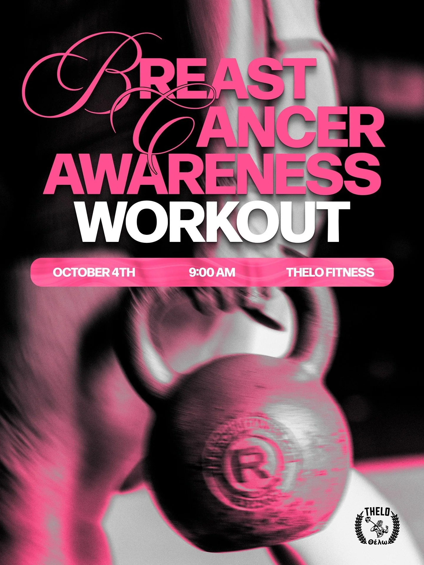 🎀Breast Cancer Awareness Workout🎀

This Saturday, we will be hosting a Breast Cancer Awareness Workout at 9am!

Come out, start your Saturday off right, and WEAR PINK!!