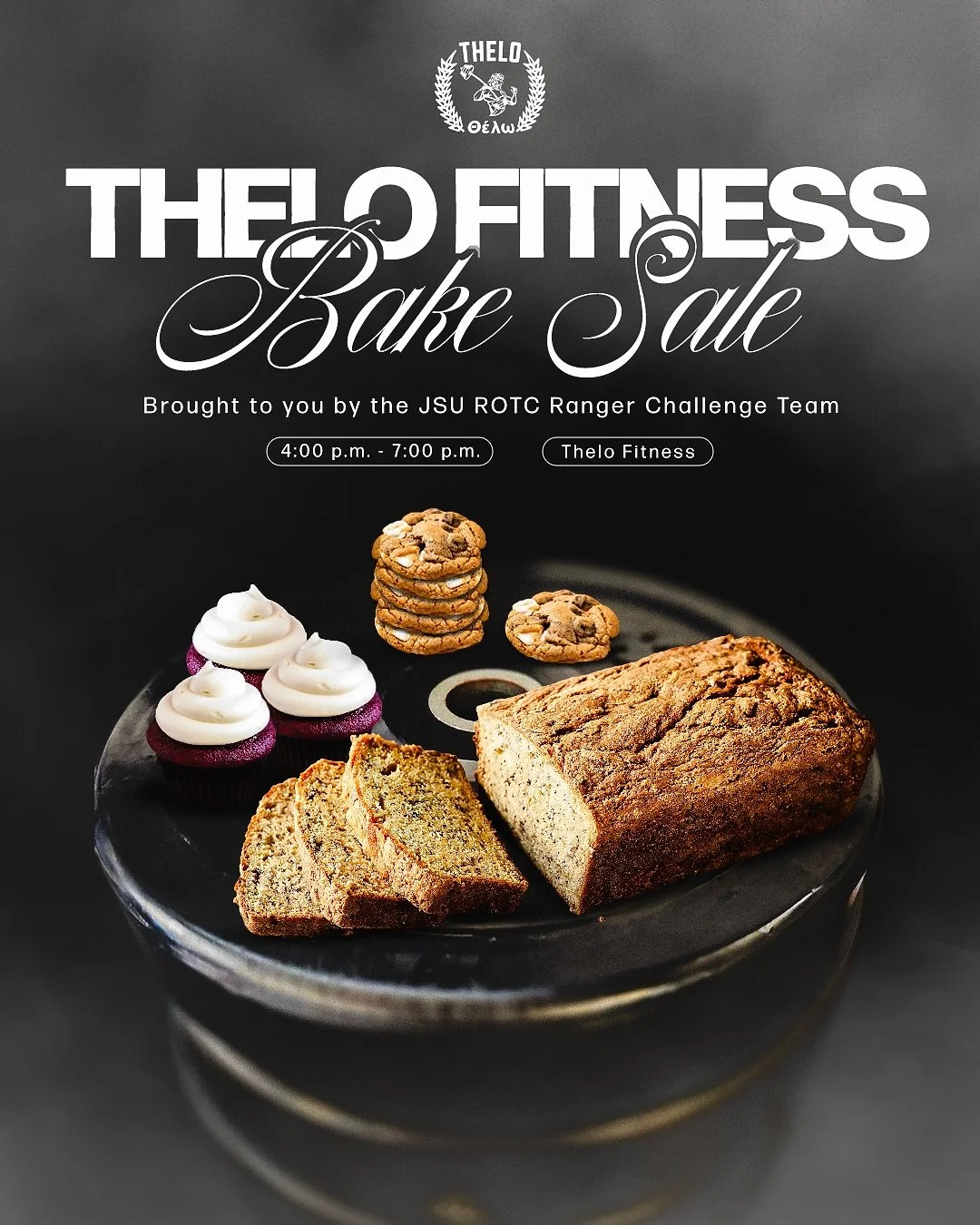 THELO FITNESS BAKE SALE🍞

Come by and see us this afternoon as the JSU ROTC ranger challenge team is bringing baked goods to sell at the gym!!

⏰ 4 - 7pm
📍Thelo Fitness
💵 All payment types accepted
