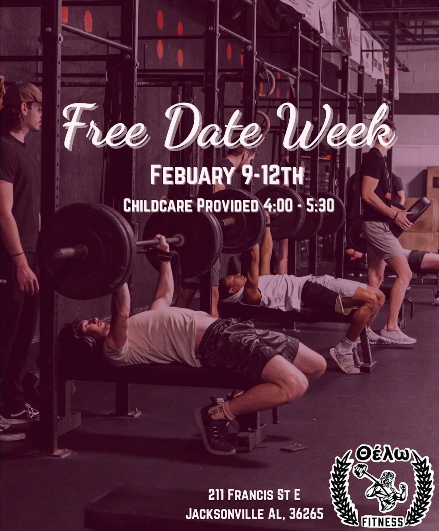 Feb 9&ndash;13 we&rsquo;re running a Couples Promo!💘

members bring your spouse, boyfriend, or girlfriend to class for an entire week FREE. This applies to CrossFit and Ignite classes.

Bonus perk: FREE childcare Monday&ndash;Thursday (Feb 9&ndash;1