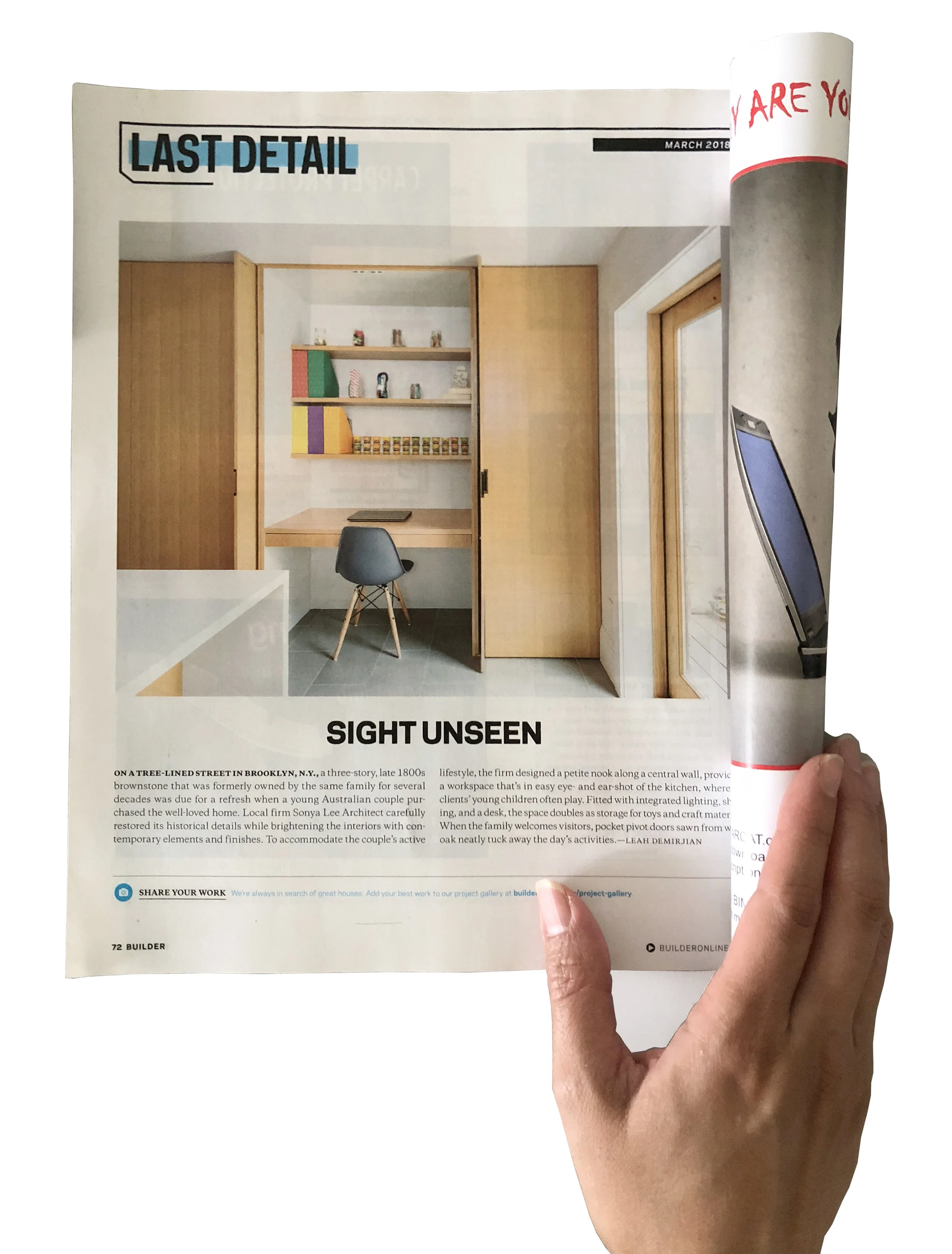 Builder Magazine Mar 2018 "Sonya Lee Architect carefully restored its historical details while brightening the interiors with contemporary elements and finishes."