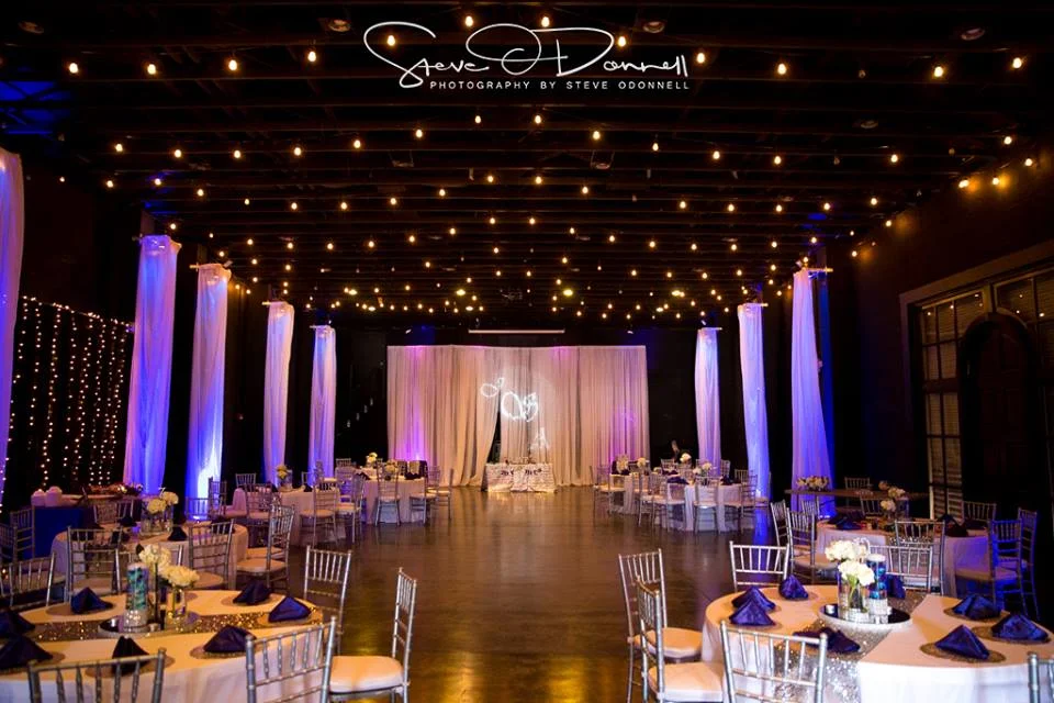 A beautiful wedding set up inside the barn at Winthrop. photo by Steve O'Donnell .
