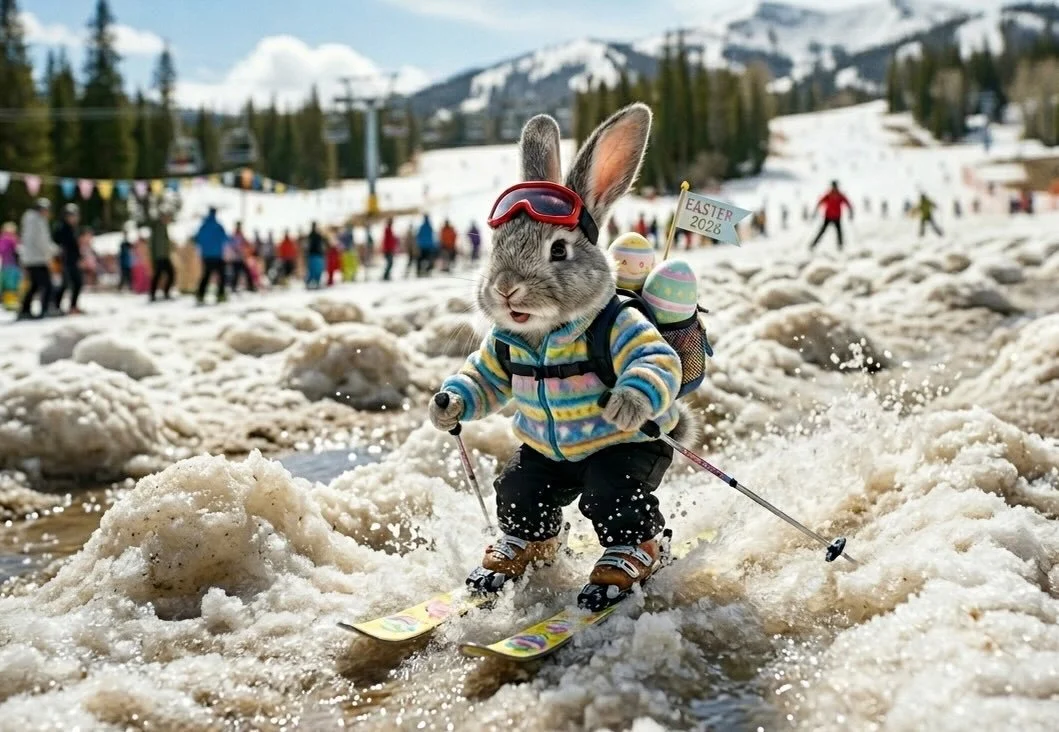 Happy Easter! Chasing egg-stra slushy bumps today! ⛷️☀️🐣❄️
