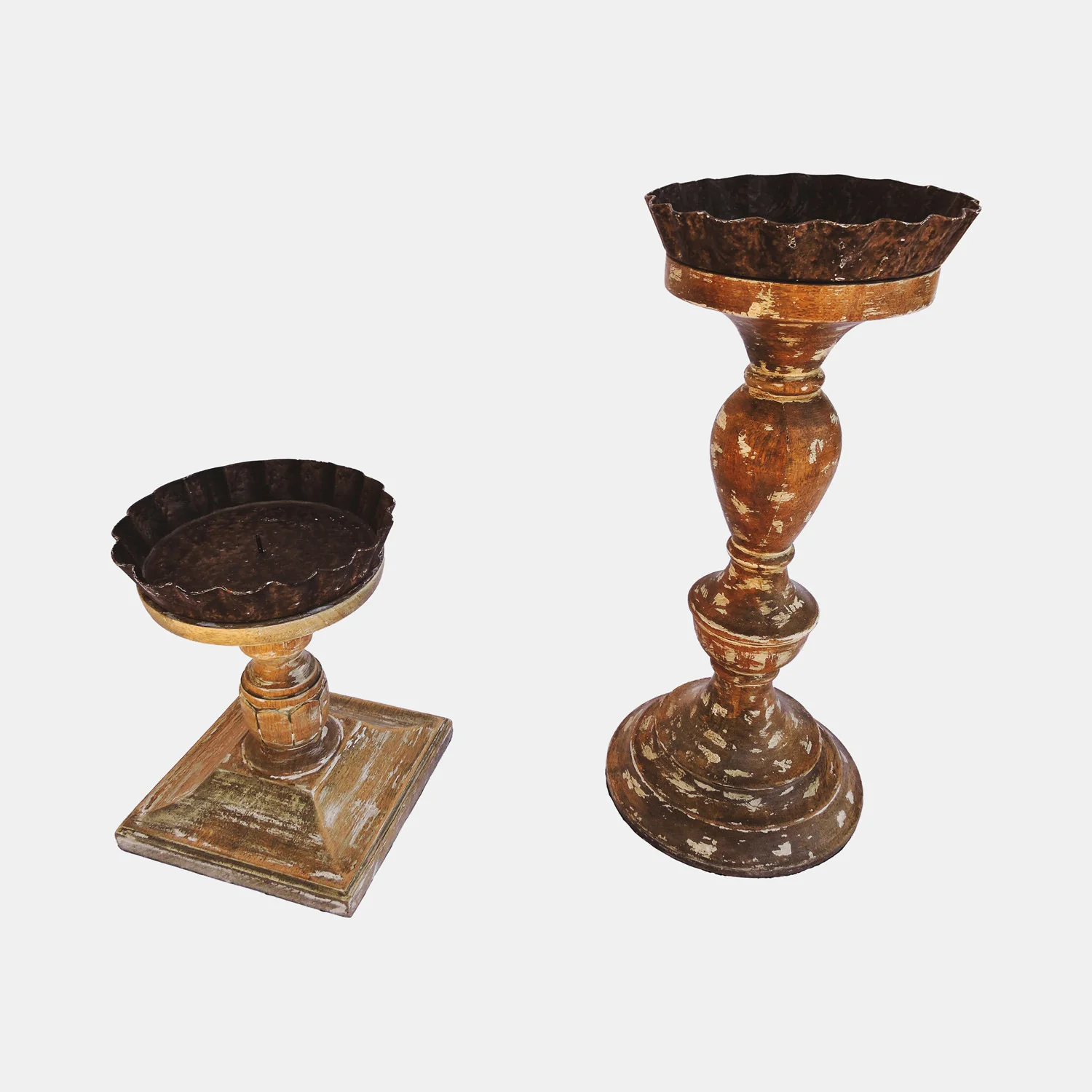 Distressed Wood Candleholder Rentals