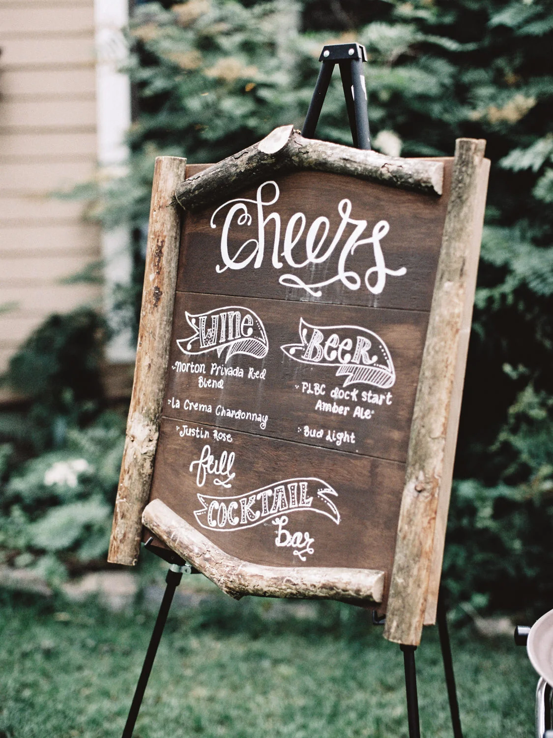 Timber Framed Wood Sign on Display