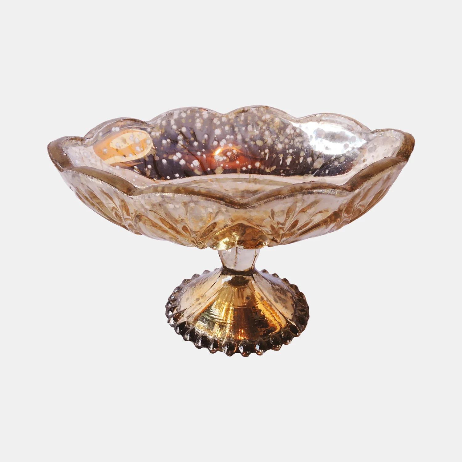 Short Mercury Glass Planter Rental