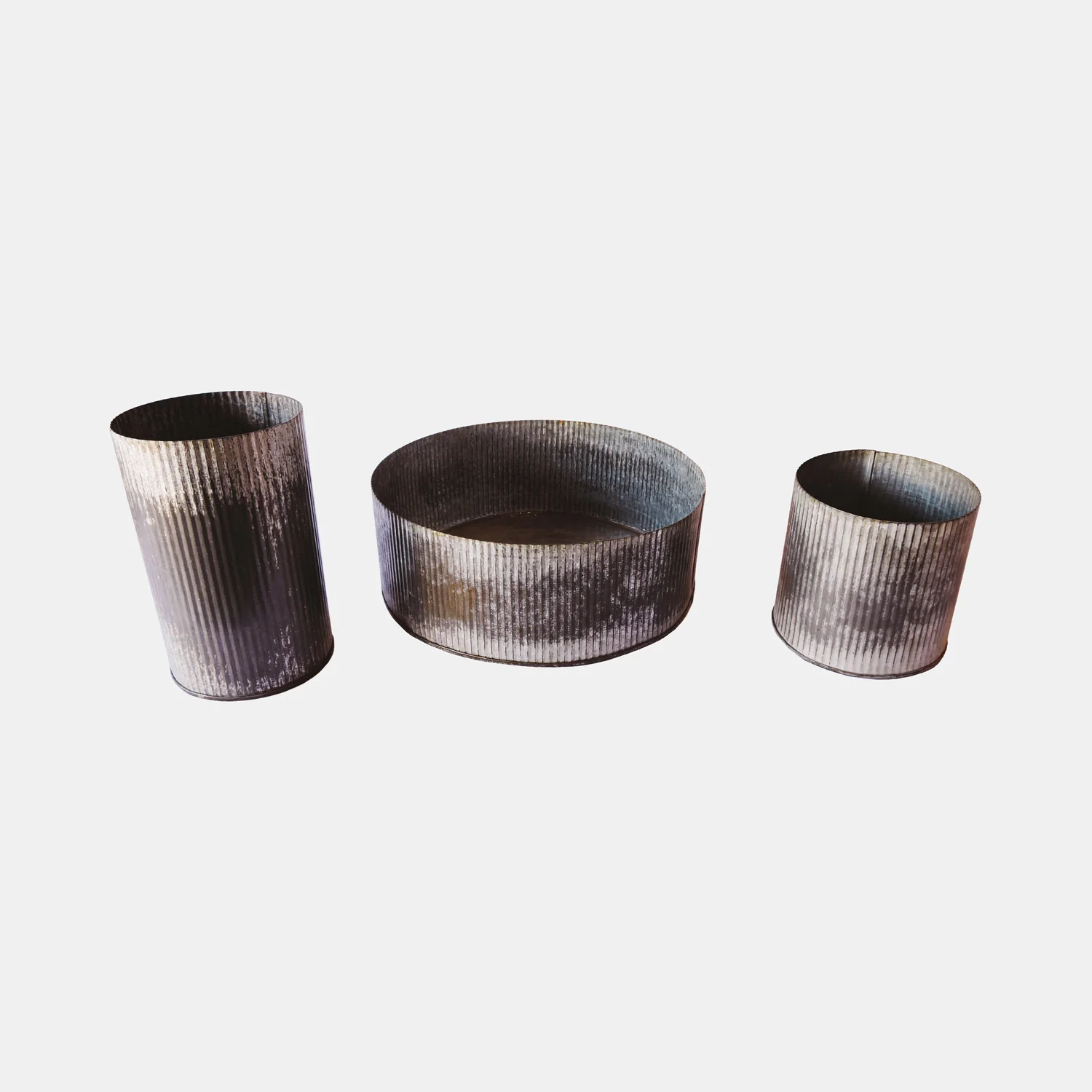 Assorted Ridged Tin Container Rentals