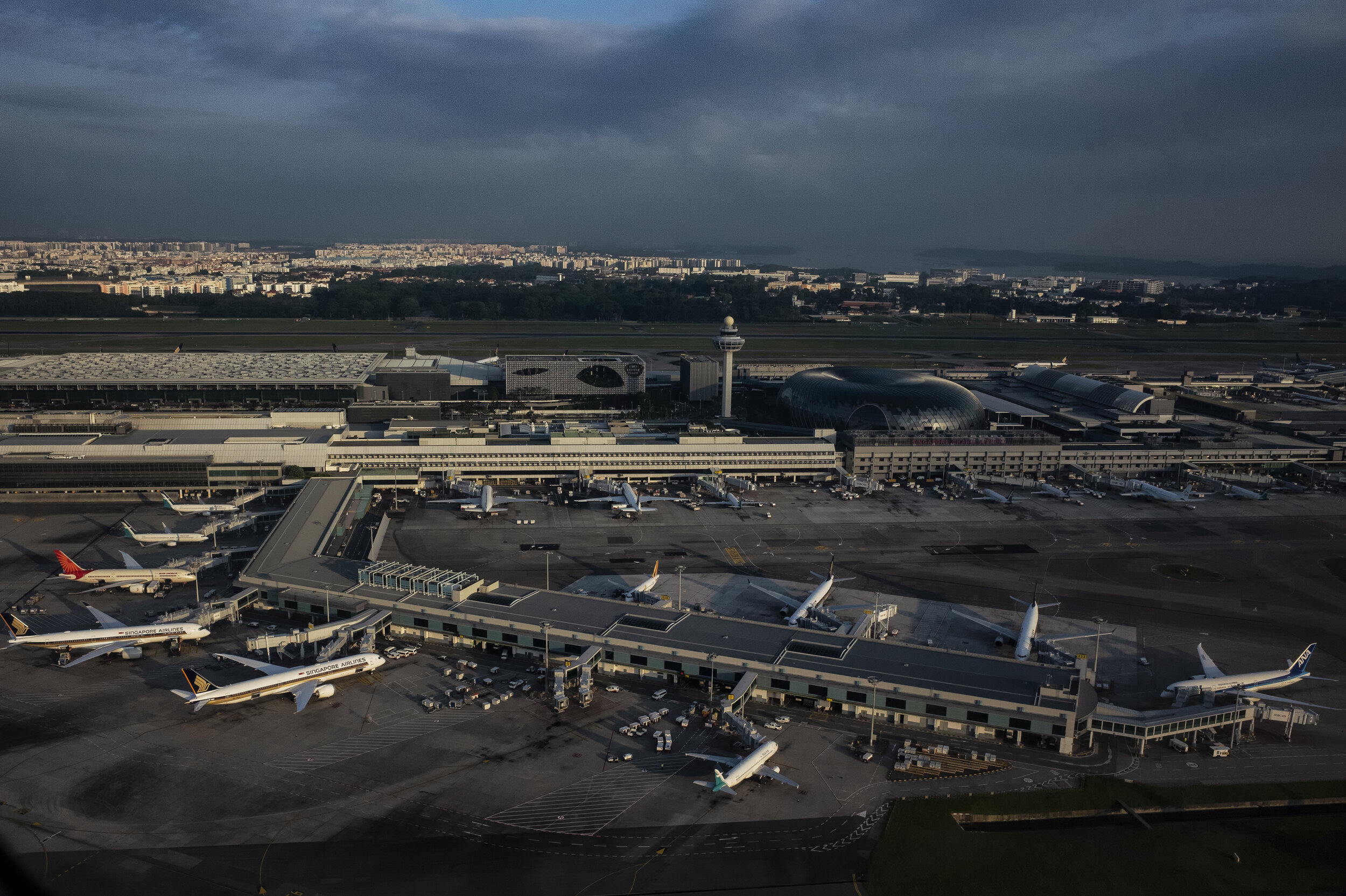  An aerial view of Changi Airport, Singapore (Picture was taken from an airplane minutes after takeoff) 