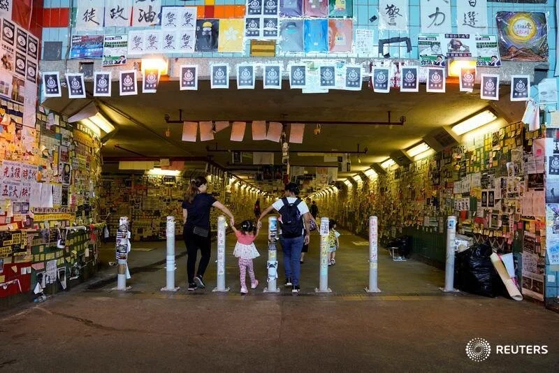  A "Lennon Wall" is seen in Tai Po, Hong Kong, China September 21, 2019. REUTERS/Aly Song  