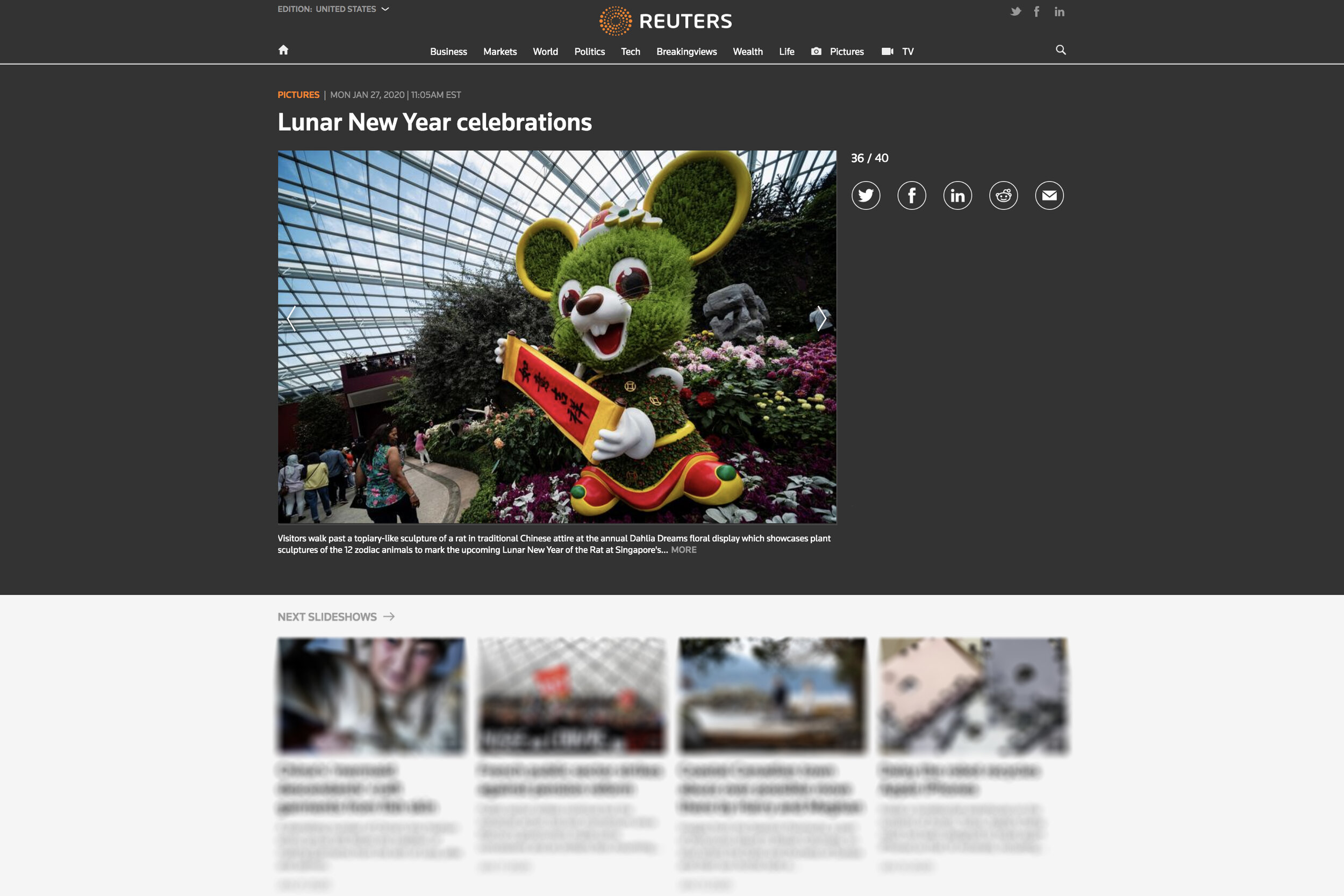 2020 Lunar New Year celebrations slideshow on Reuters.com