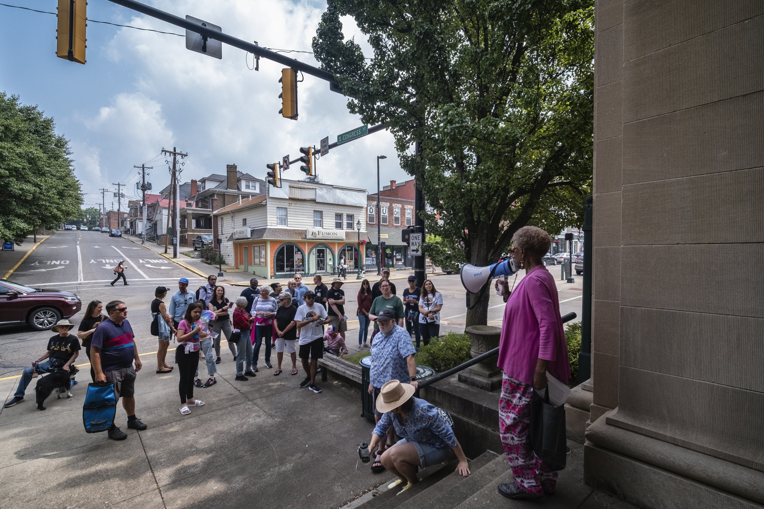  Moments captured during a Black history of Athens tour led by Dr. Trevellya "Tee" Ford-Ahmed as part of Ohio University's Juneteenth celebrations in Athens, Ohio, Saturday, June 17, 2023. Mount Zion Black Cultural Center/Loriene Perera 