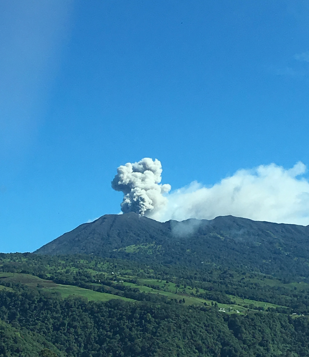 Turrialba Volcano erupting, 2016. 