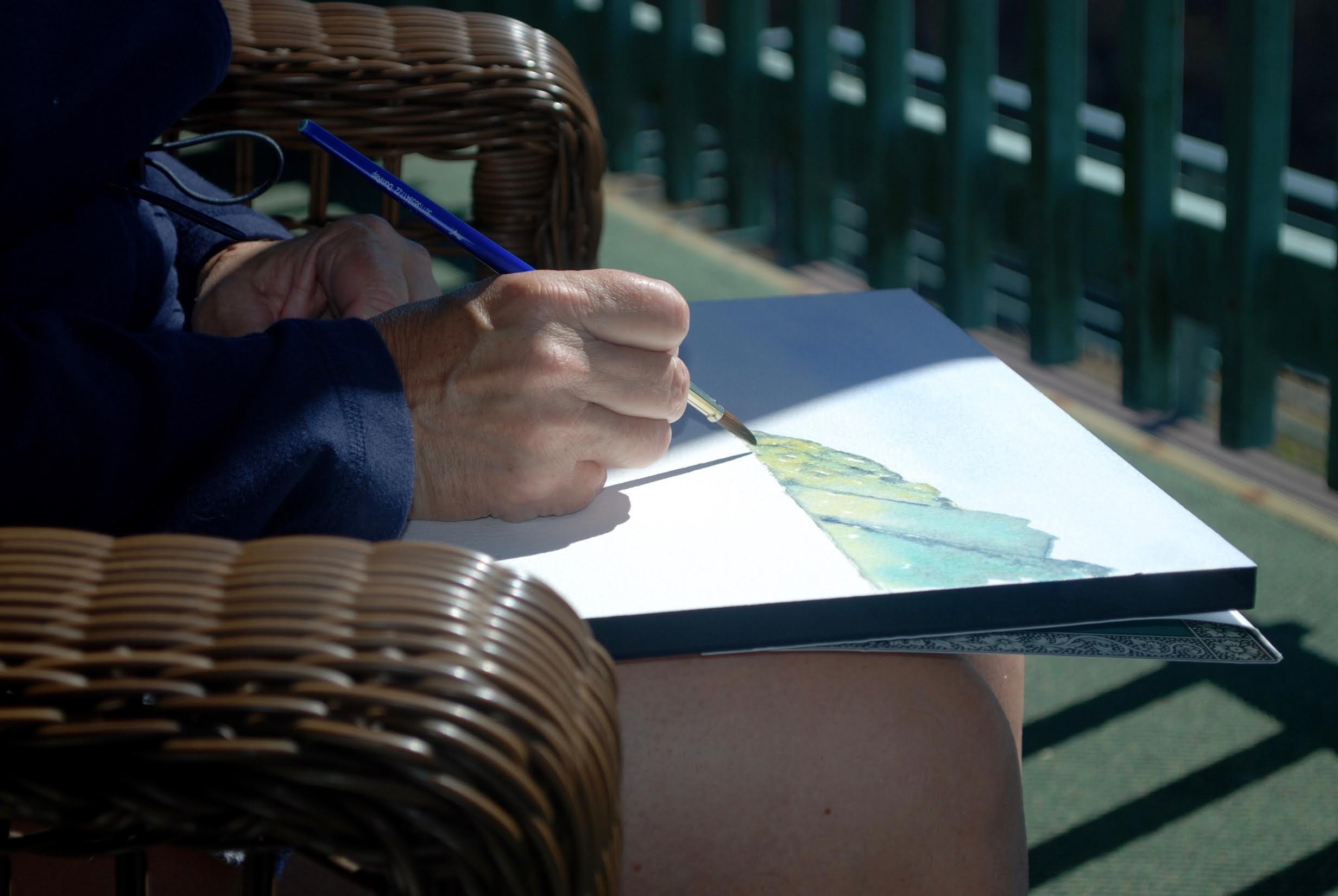 Painting the Pacific Ocean from Shelter Cove, California. June 2016 (Photo by Greg Conners)