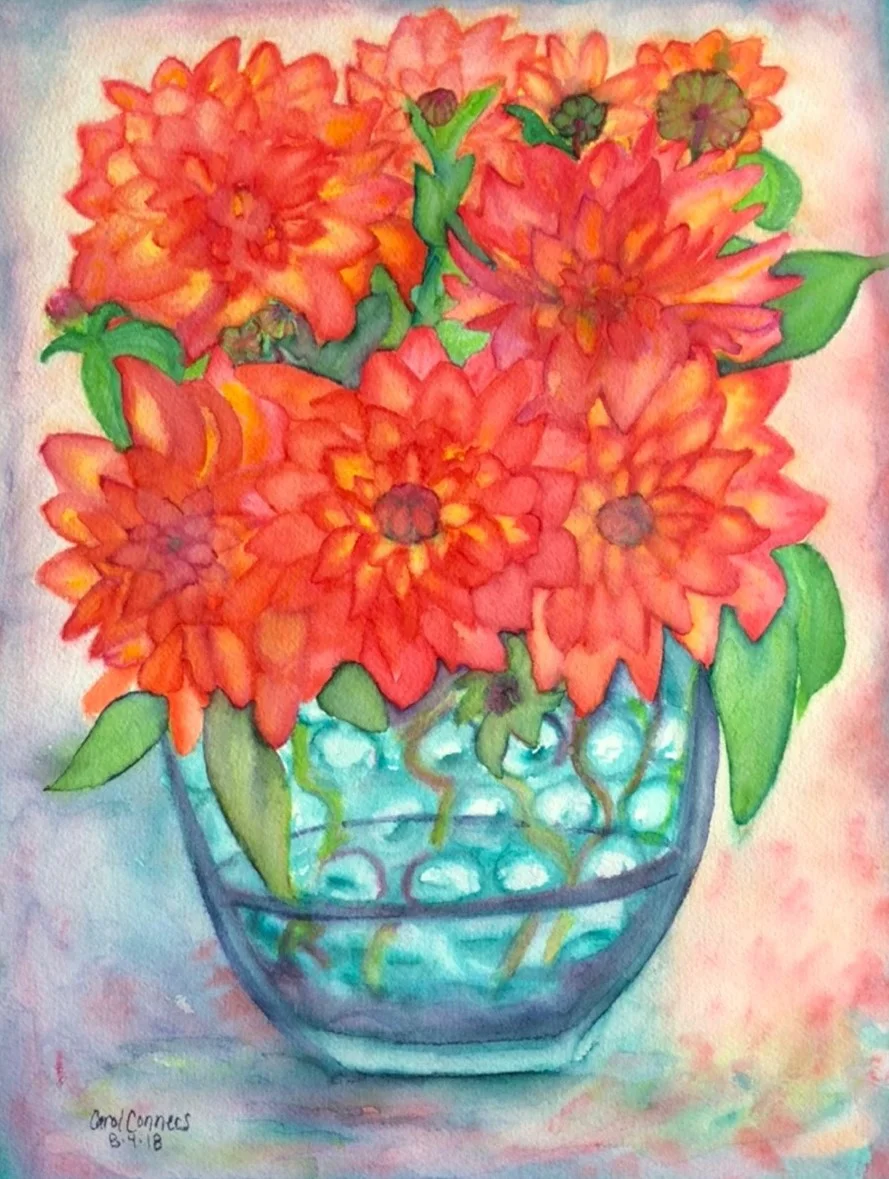 Dahlias in a Vase