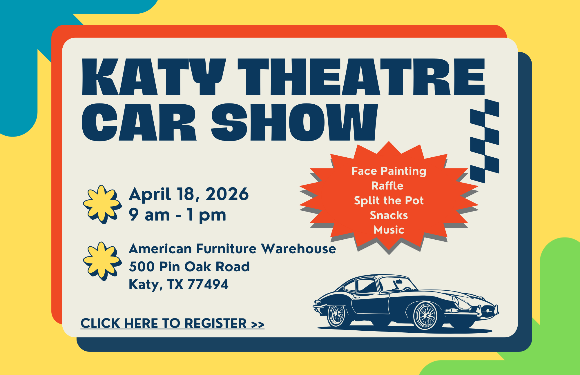 Katy Theatre Car Show - April 18, 2026