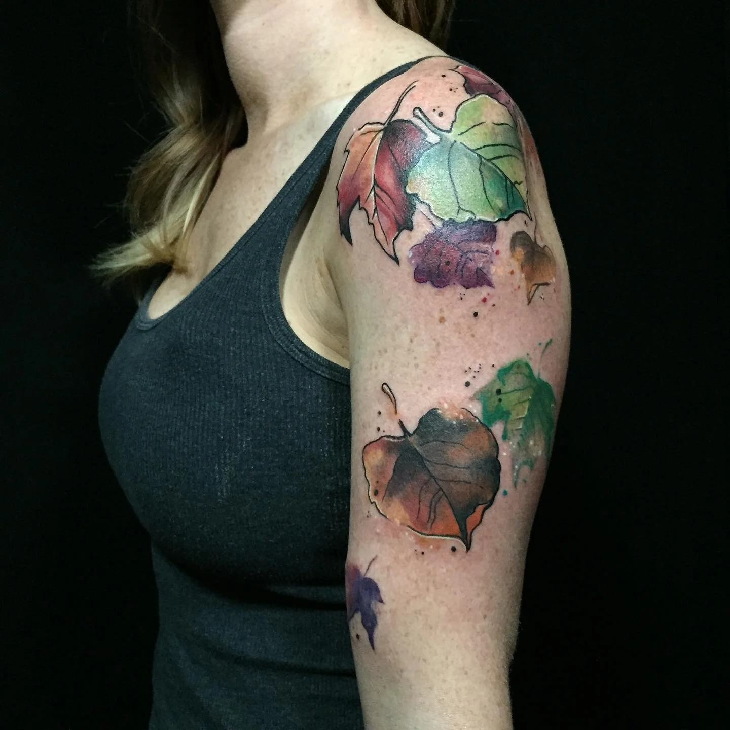 Autumn.
.
.
.
.
#watercolortattoo  #nashvilletattooartist #theartoftattooing
 #abstracttattoos