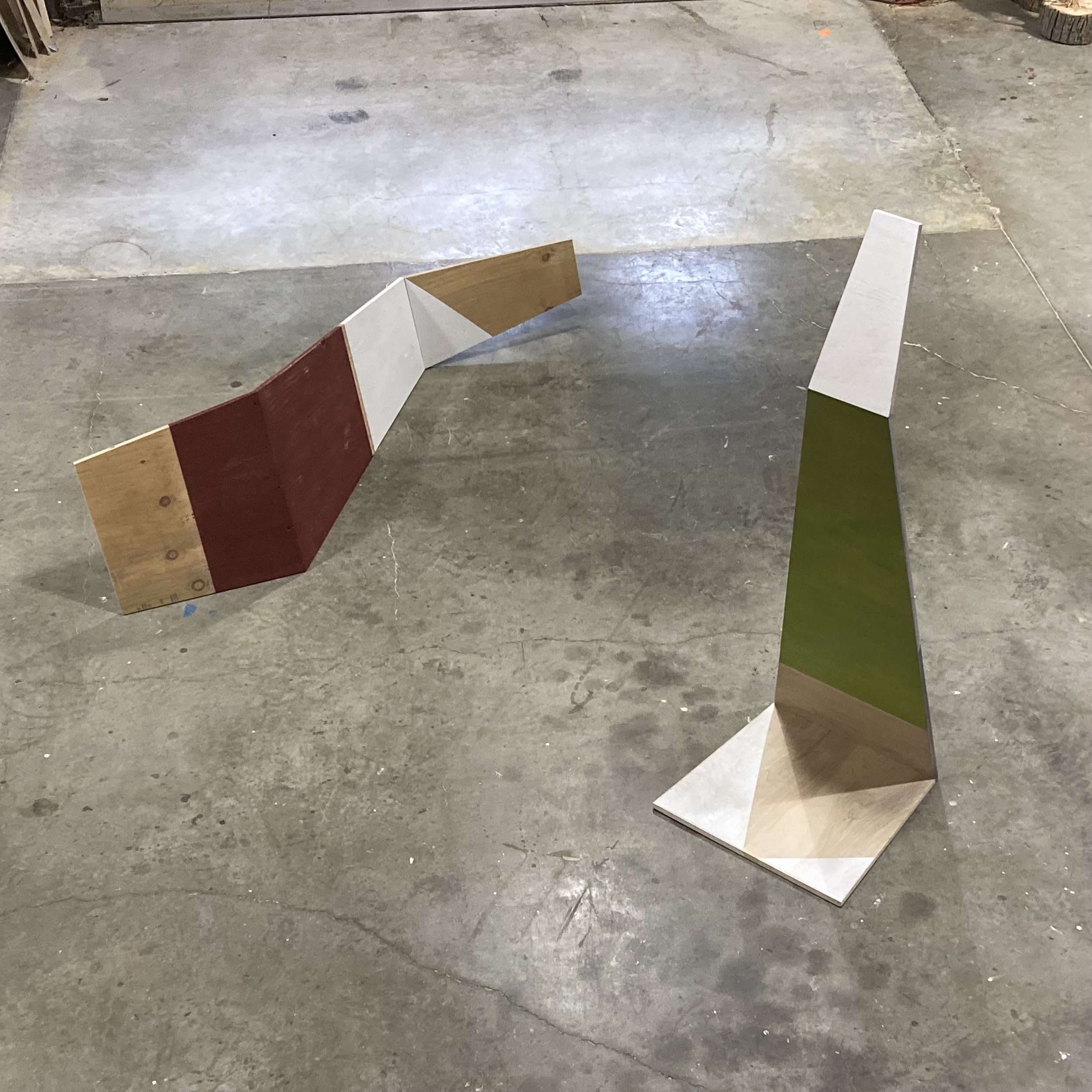 'We like to work alone. So we work together to keep it that way'.  3/4 Beech plywood and acrylic.   Dimensions variable. $2600.00