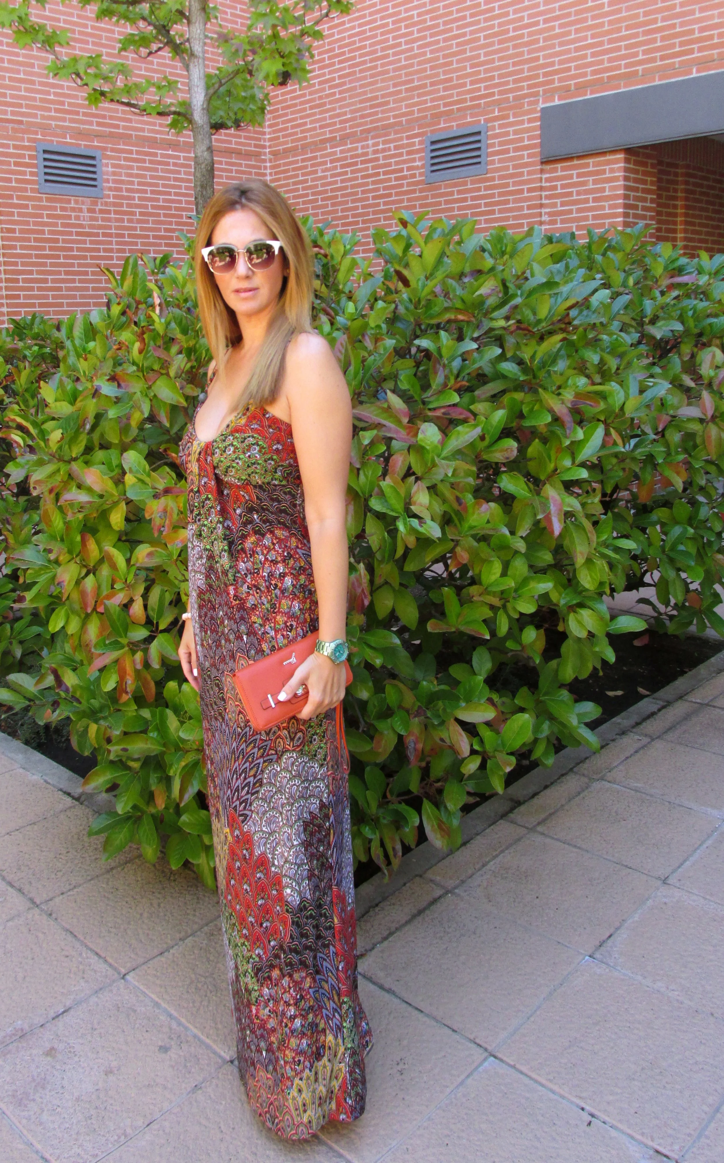 Paisley pattern long dress