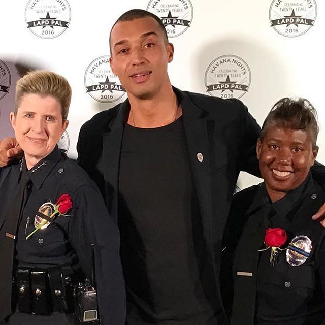Beautiful moments of connection with Beatrice Girmala, assistant Chief of the LAPD at the Police Activity League Gala in Hollywood. Beatrice is the highest ranked female in the @lapdhq and truly one of the warmest, kindest, most loving souls one coul