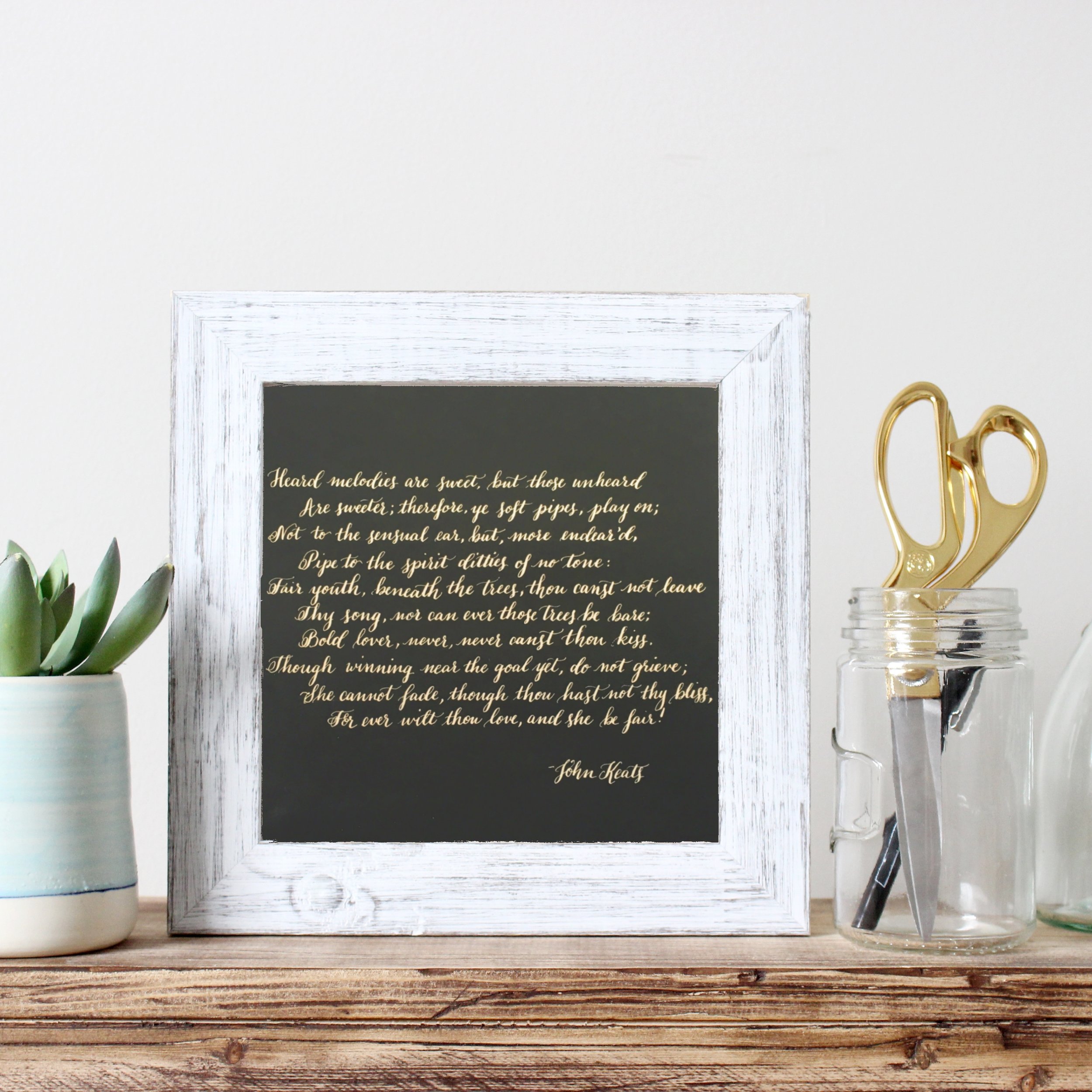  Poem written in gold calligraphy on black paper :: Opaline Lettering 