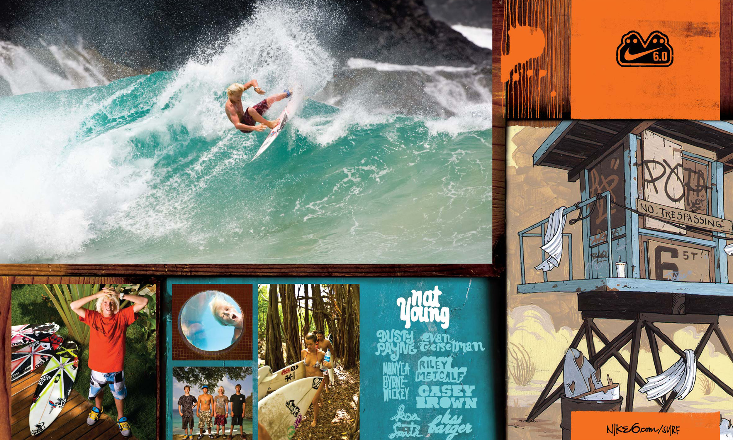 The objective was to create and introduce something that resonates with a new generation in the rapidly evolving subcultures of six disparate action sports categories: skate, surf, snow, wake, BMX and motocross. That became Nike 6.0