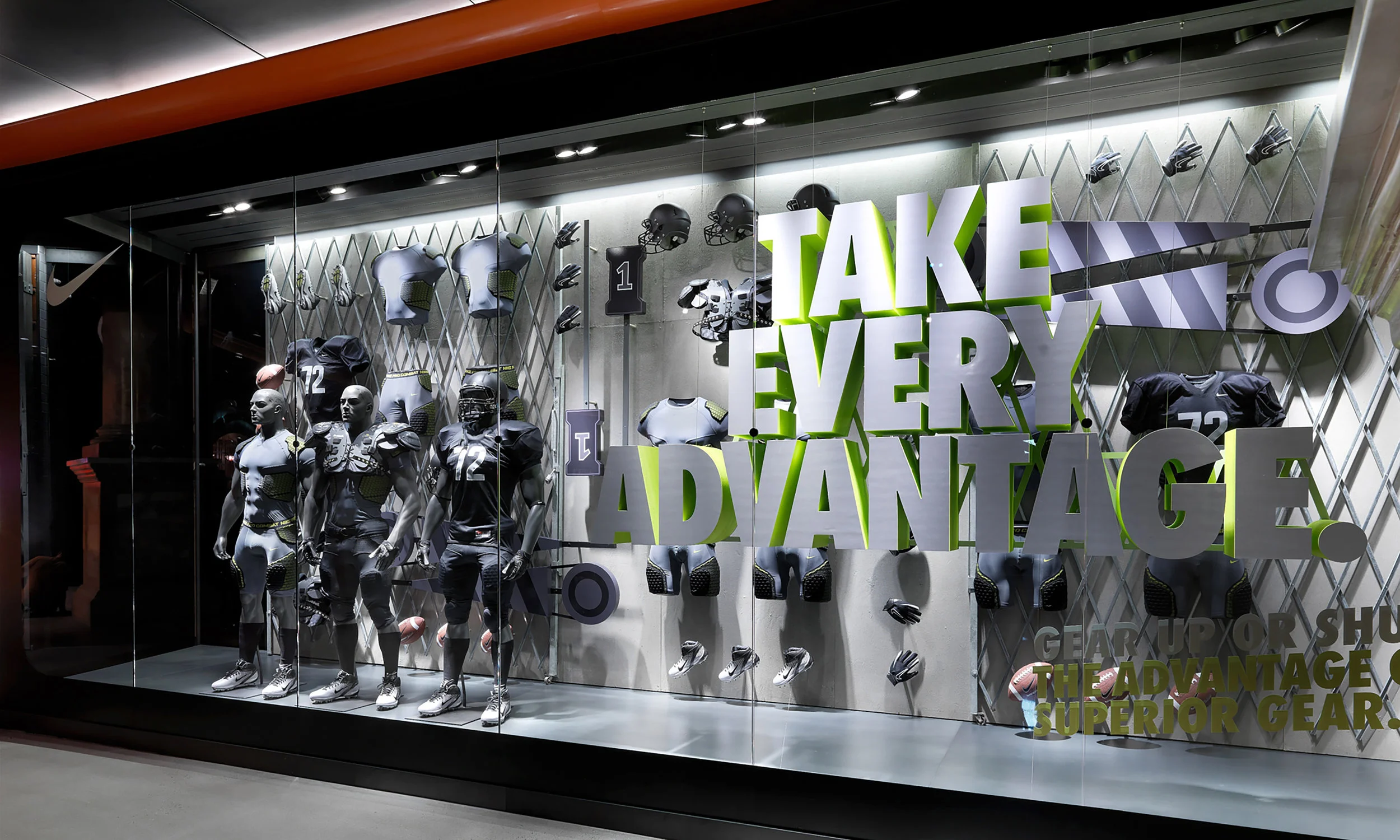 Nike Athletic Training produces the most technically advanced footwear and apparel for athletes. For over 5 years we have partnered with them to bring these innovative stories to life at retail with strong conceptual partnerships and effective design intent.