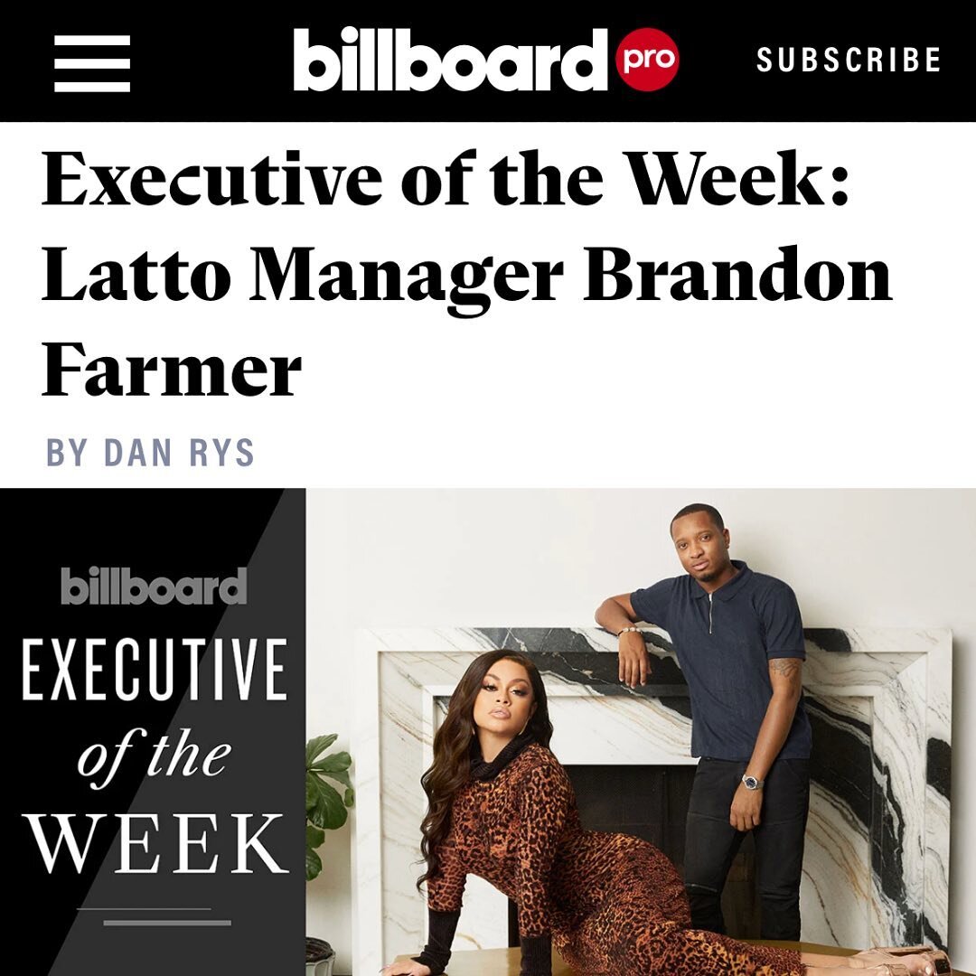 Congrats @brandon_bfm for being featured as @billboard &lsquo;Executive of The Week&rsquo; 🎉🎉