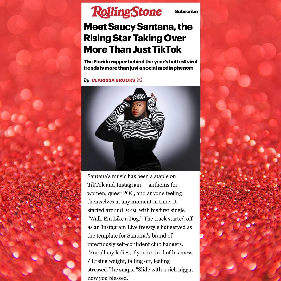 Thank you @rollingstone for the feature on the one and only Material Gworl @the1saucysantana 🔥🔥🔥#saucysantana #materialgirl #rollingstone #materialgworl