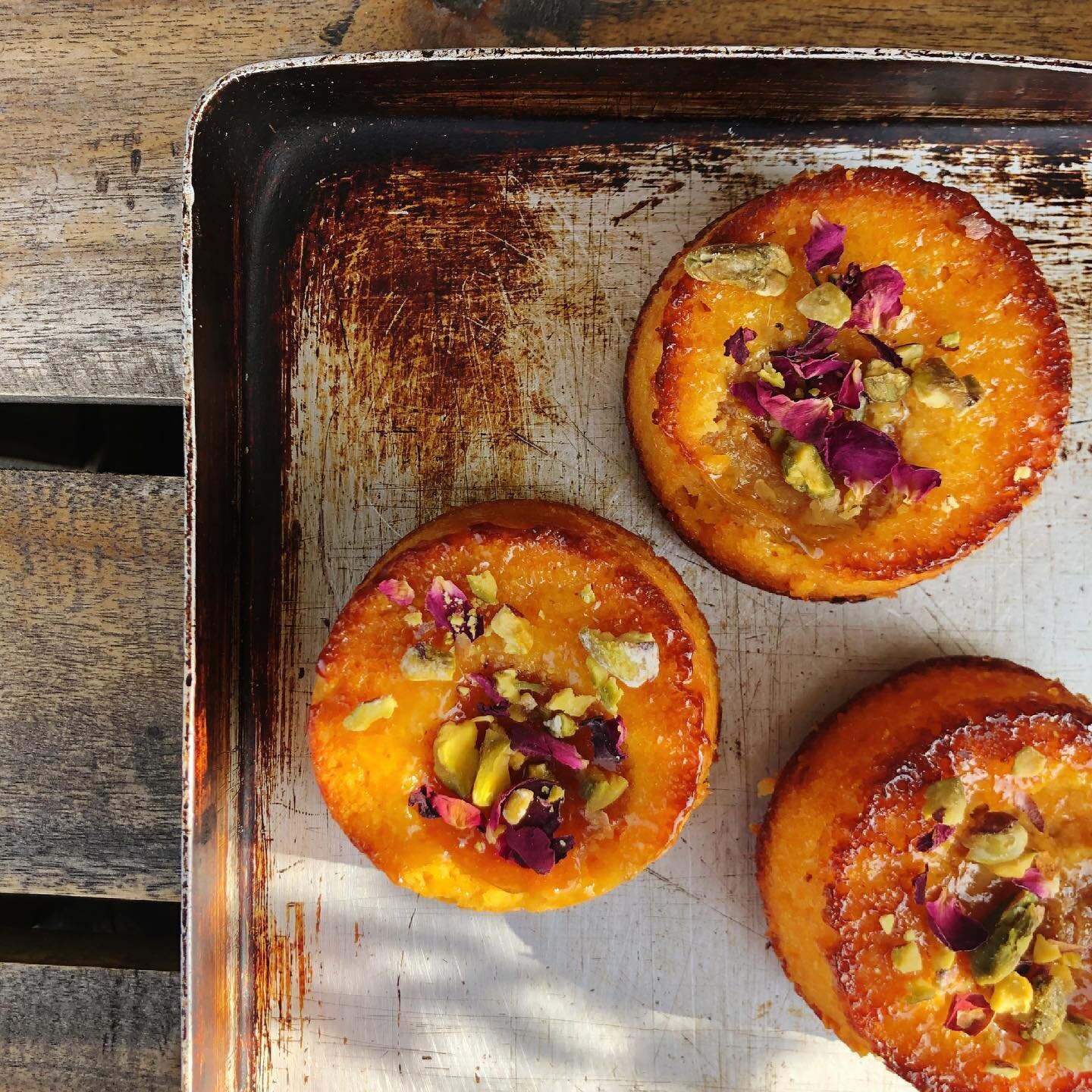 &mdash; LOVE CAKES &mdash;

Lovely little sponges with apricot, orange, pistachio &amp; rose. 

#eastlondonfood #bakery #patisserie #sourdoughbakery