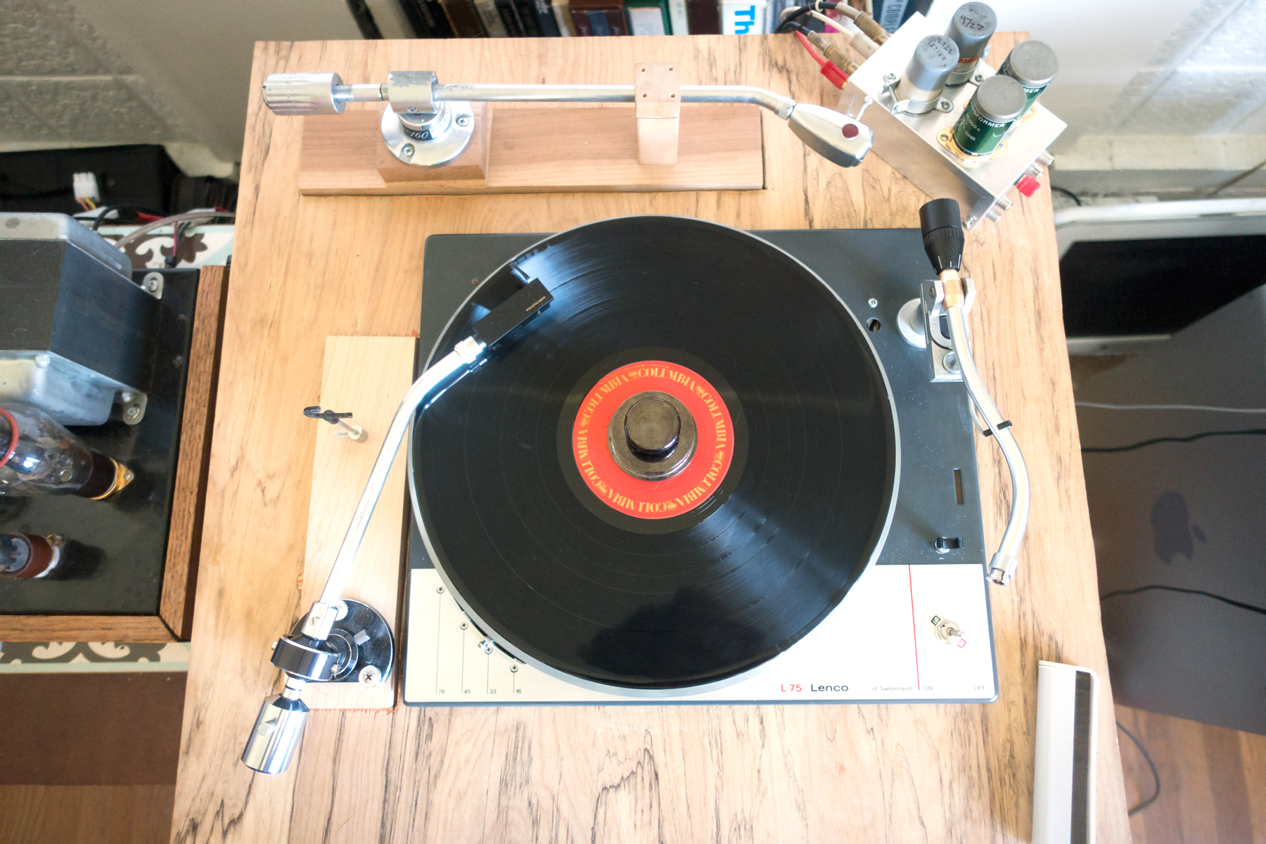 Finished customized idler wheel turntable playing Isis (track 2) from Bob Dylan's album Desire