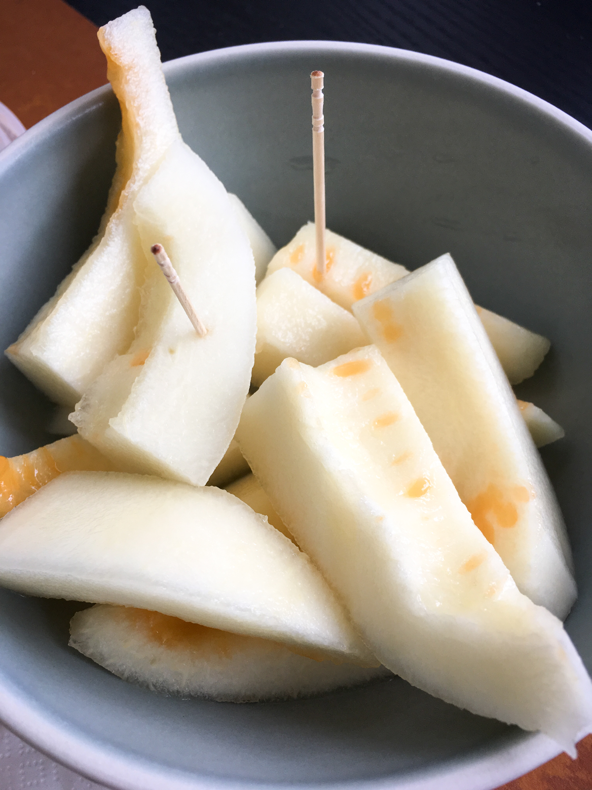 Simplicity is not simple. Simplicity is about knowing -- like here, knowing this sharlyn melon is perfect as-is.