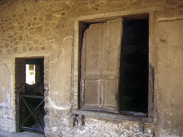 plaster cast of shutters in Pompeii