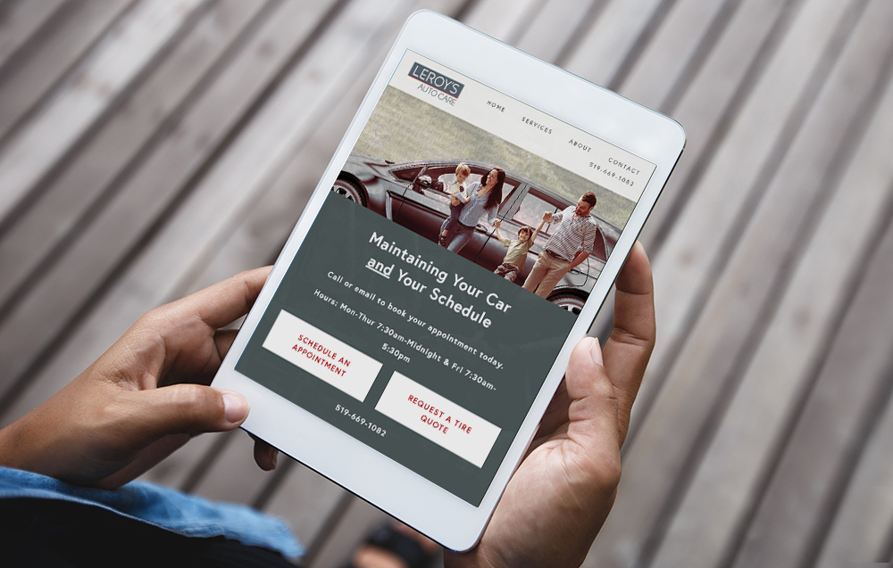 The company's new website is both contemporary in style and mobile-friendly. According to Leroy Martin, Owner of Leroy's Auto Care, “Our new website truly represents everything Leroy’s Auto Care stands for – it is professional, friendly, and informative, while promoting a high level of customer service. Between the professional photography, contemporary design, copywriting and new colour scheme, the website clearly conveys all of our services and presents an approachable and trusting environment for every type of customer.”