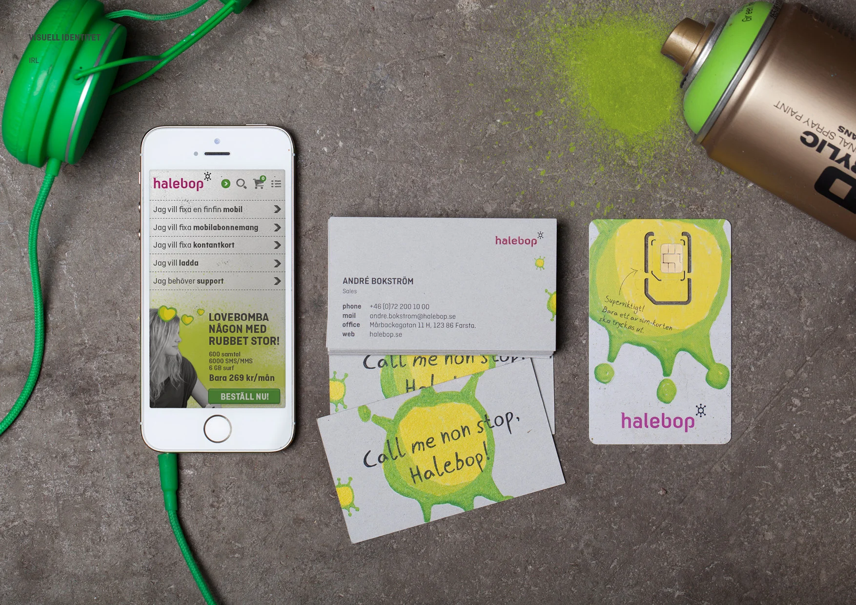 Webdesign, stationery and SIM-cards