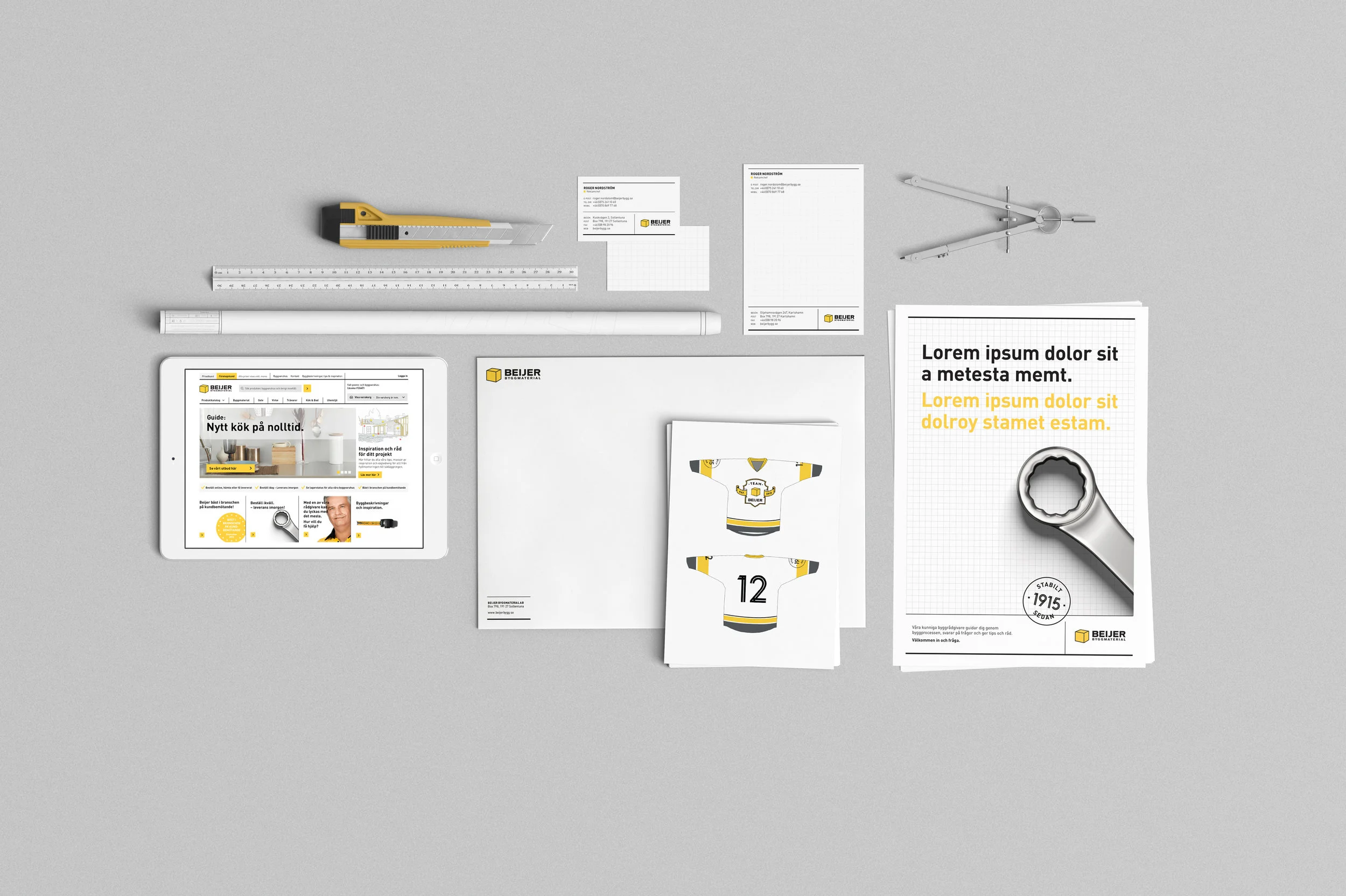 Stationery, templates, webdesign and team sweaters