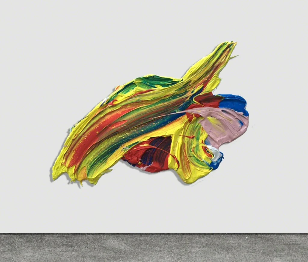 Yurok , 2016 (Polymer and pigment on aluminum), 33 × 46 in; 83.8 × 116.8 cm