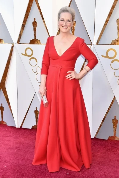 Meryl Streep, nominated for best actress in a leading role for "The Post". She is definitely gorgeous in this Dior gown