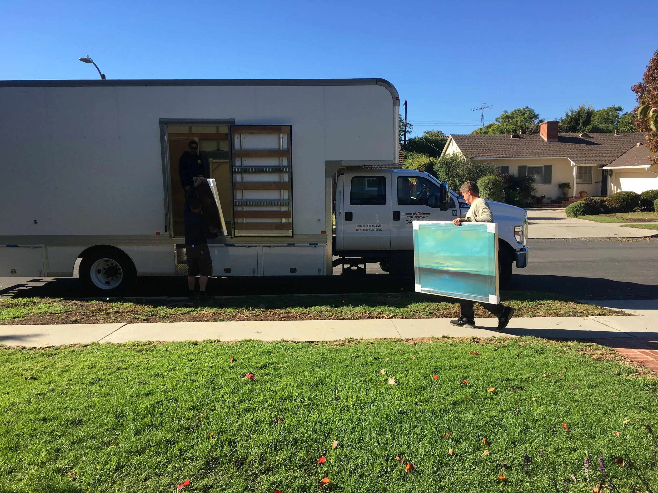 Warner Bros Studio picking up my paintings for a the Mentalist