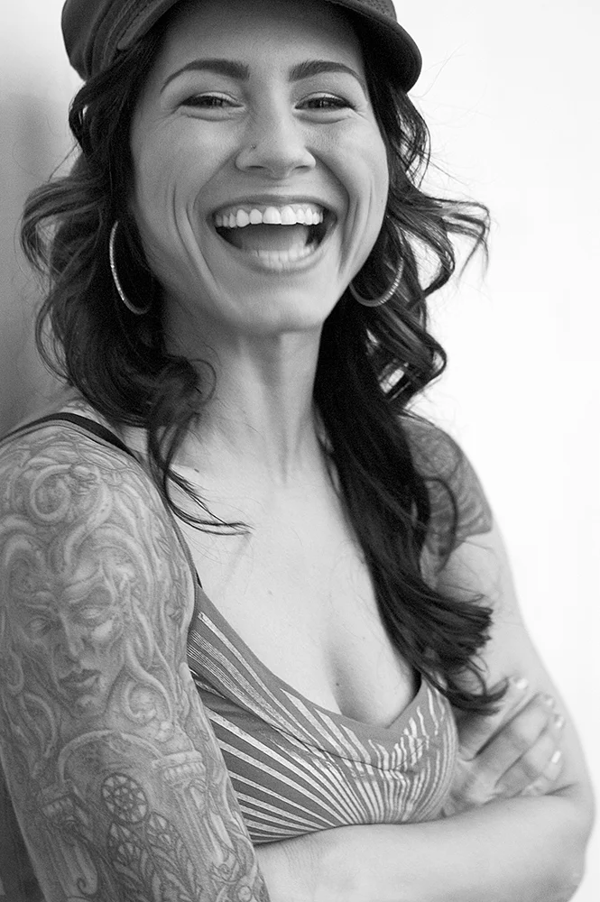 tattoo artist LA Kim Saigh portrait photographer Chicago portrait laughter