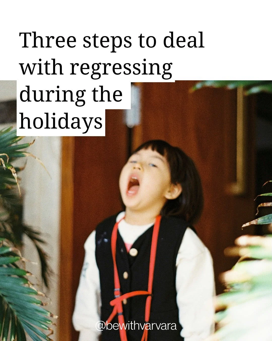 The holidays are coming for us with all the subtlety of a freight train 🚂😂

Regressing into a younger version of yourself is so normal when engaging with family, and the best way to manage it is to practice your self regulation skills ahead of time