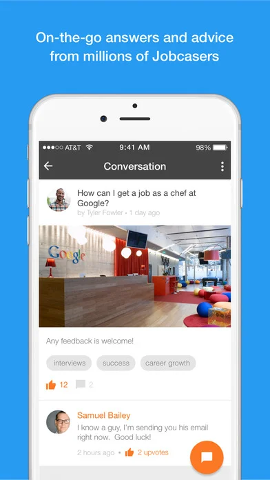 MOBILE APP DESIGN: JOBCASE Jobcase was one of the most massive design and strategy challenge I worked on: LinkedIn for non-college w. Designing an app for millions of users gave me incredibly valuable experience. I especially enjoyed the need for simplicity, as the audience was non-tech-savvy. Jobcase is a data-driven company, and this taught me a lot about using analytics in order to develop my design process.
