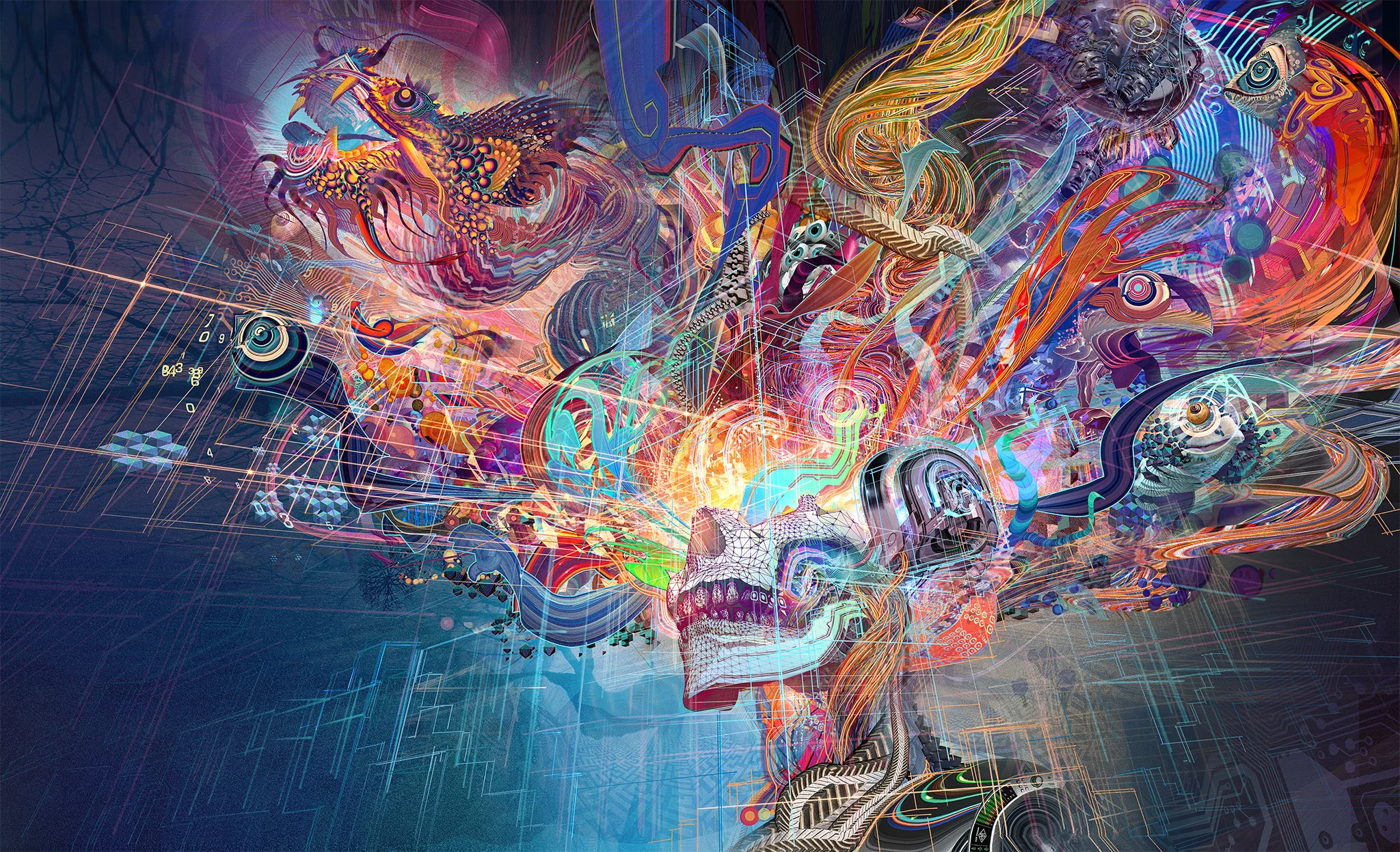 " Electromineralism with a tendency of Pop-Shamanism" art by Android Jones. One of my favorites.