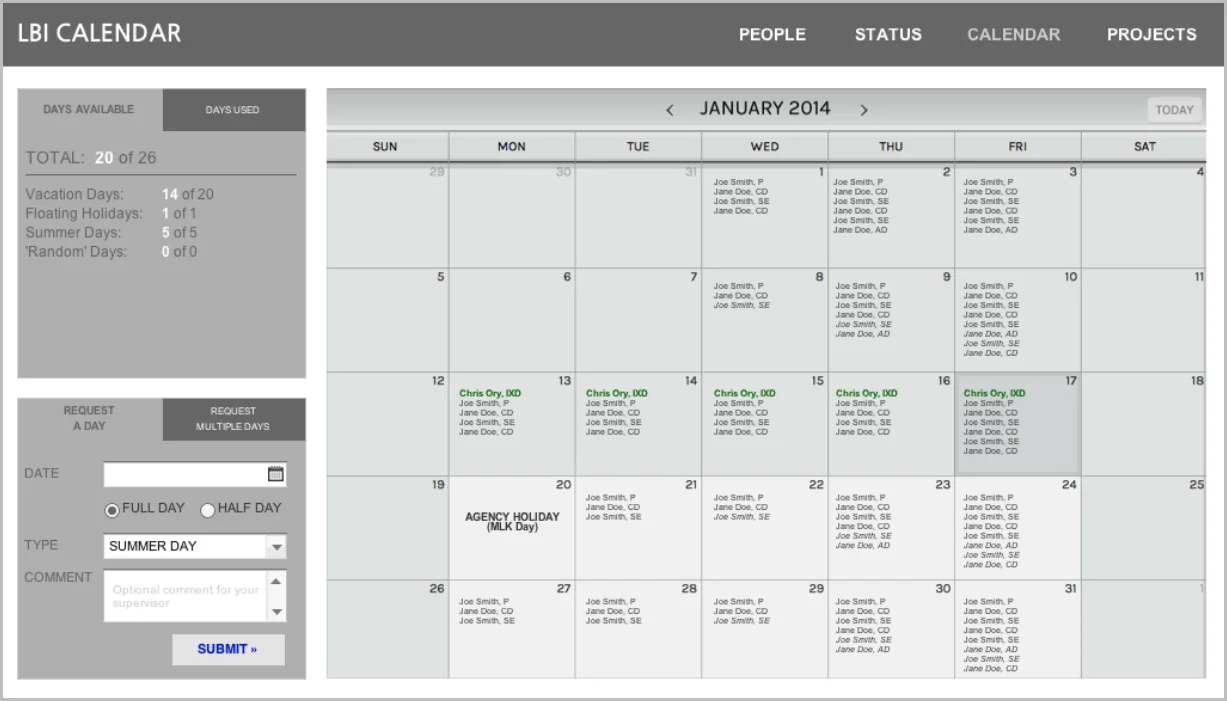 Calendar View