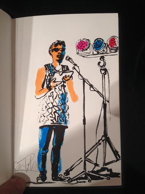 Live sketch by Cam Christiansen of my reading at the Literary Death Match at Wordfest in Calgary, 2015. 