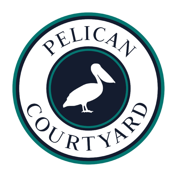 Client: Pelican Courtyard We operate out of these beautiful Newport Beach studios and gave their logo a fresh, nautical facelift reminiscent of the location and style. Creative Direction: CB Creative Agency Graphic Design: Begson