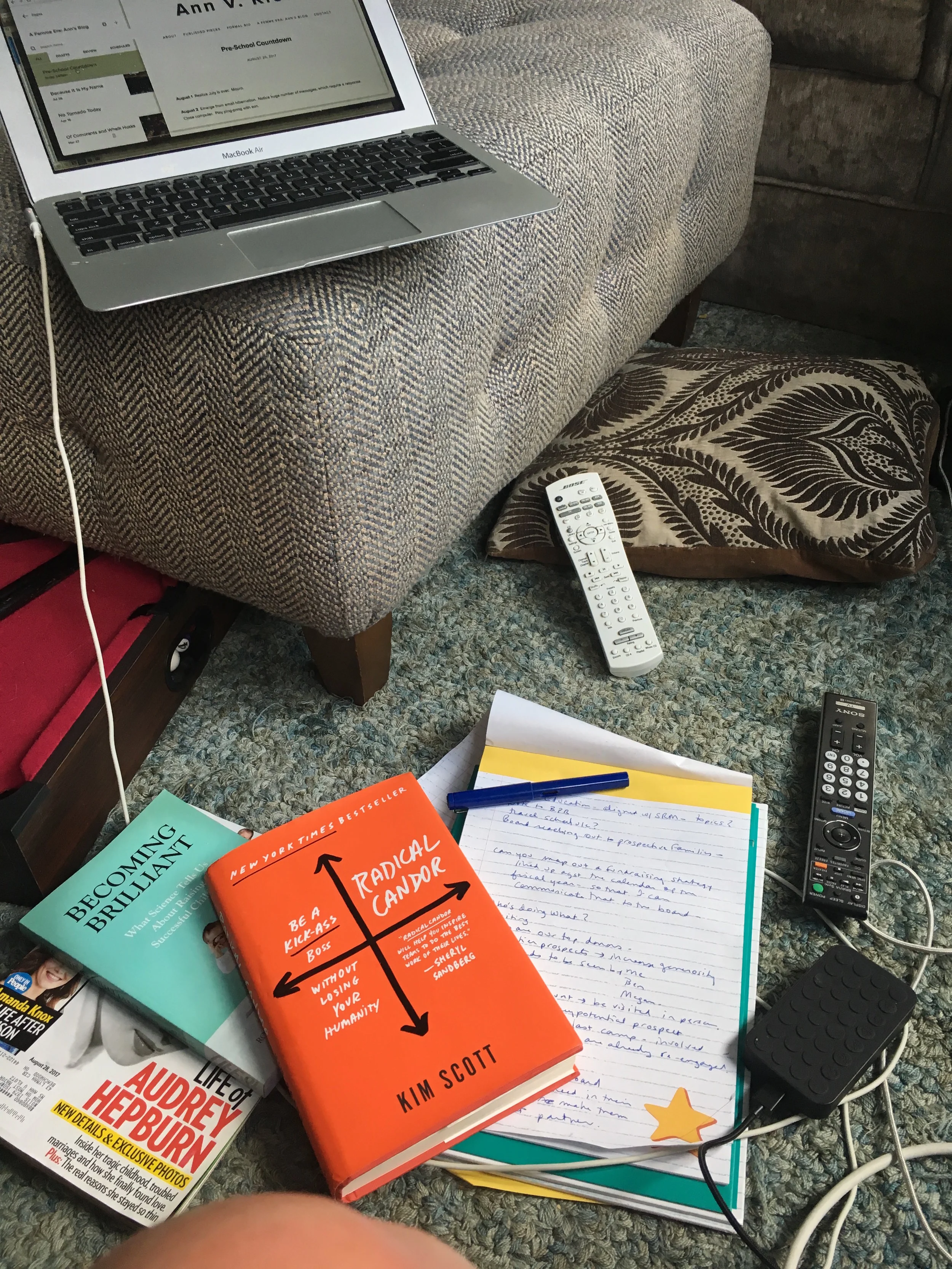 Headmistress at work--sort of.